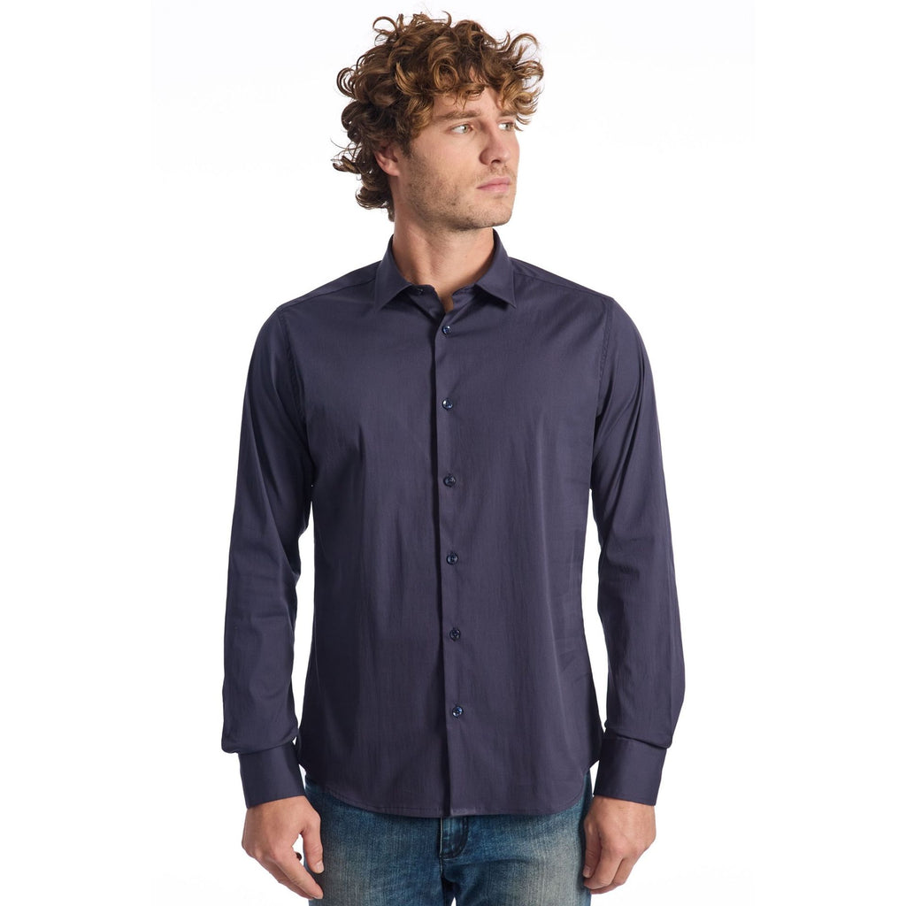 Baldinini Trend 001BDT Camicia Uomo Made in Italy Blu Navy