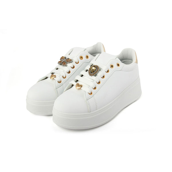 Fashion Attitude FAG SD9548 Scarpe Sneakers Donna Bianco Oro - BeFashion.it