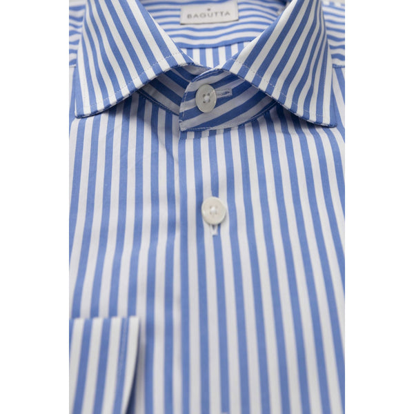 Bagutta WALTER 12745 Camicia Uomo Azzurro Bianco