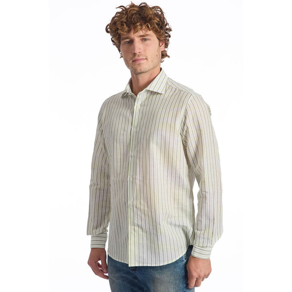 Baldinini Trend LINO RIGATO 3 Camicia Uomo Made in Italy Marrone