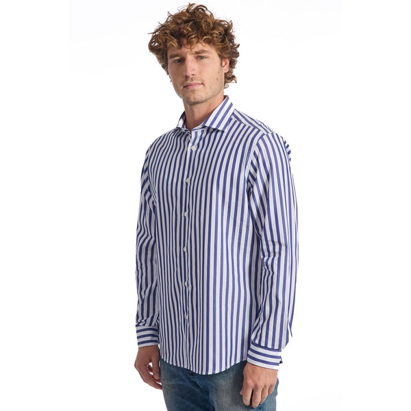 Baldinini Trend RIGONE 11M Camicia Uomo Made in Italy Blu