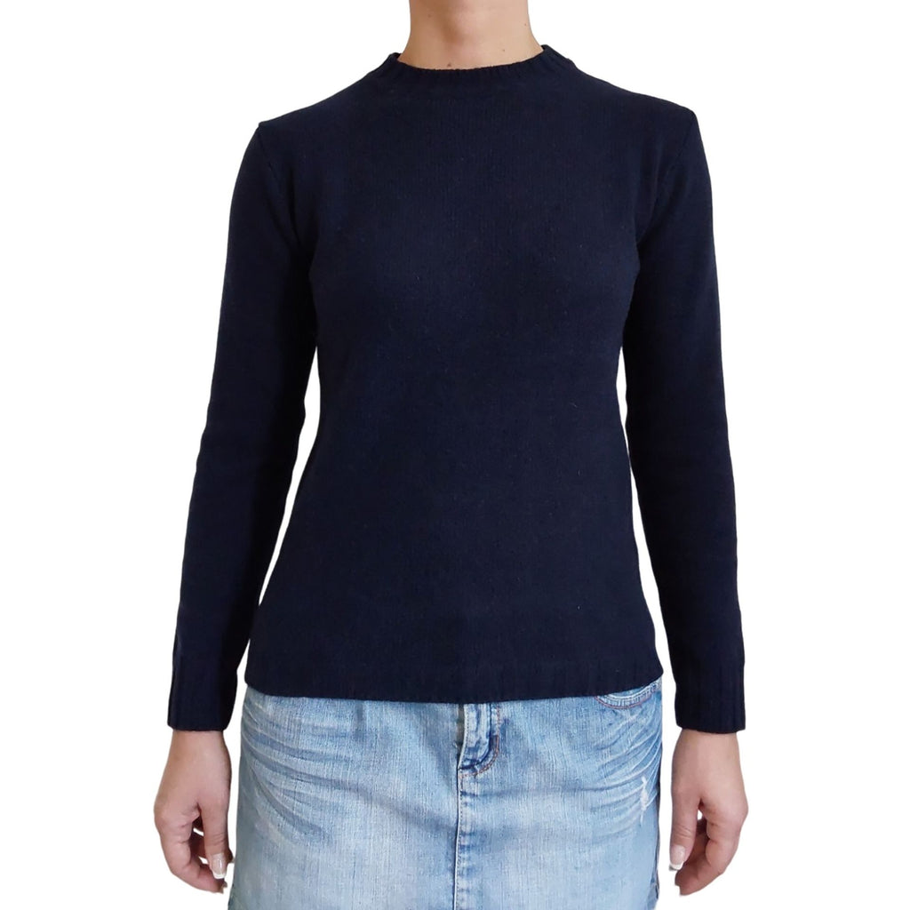 100% Cashmere DO-FF7 Maglia Maglione Donna Made in Italy Blu Navy - BeFashion.it